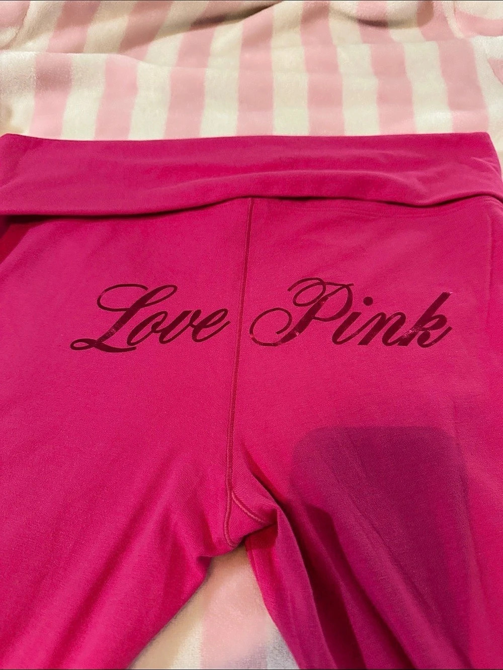 Victoria's Secret PINK Foldover Flare Leggings Pink Large